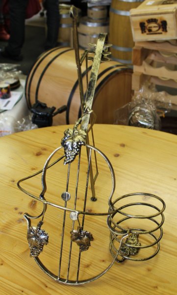 1-er Schmiedetraum - Geige Weinregal für 1 Flaschen aus massivem Schmiedeeisen