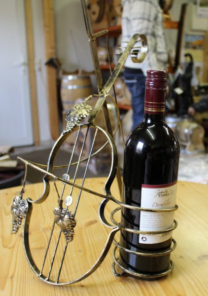 1-er Schmiedetraum - Geige Weinregal für 1 Flaschen aus massivem Schmiedeeisen