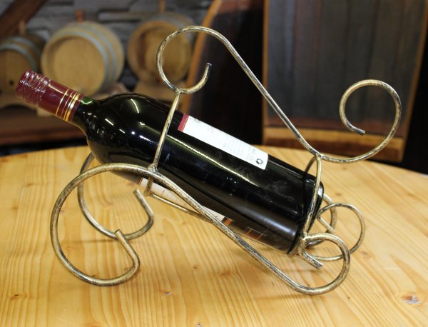 1-er Schmiedetraum-1 Weinregal für 1 Flaschen aus massivem Schmiedeeisen