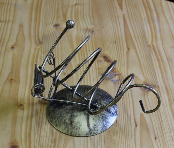 1-er Schmiedetraum-111 Weinregal für 1 Flaschen aus massivem Schmiedeeisen