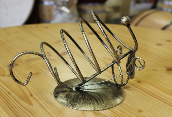 1-er Schmiedetraum-111 Weinregal für 1 Flaschen aus massivem Schmiedeeisen