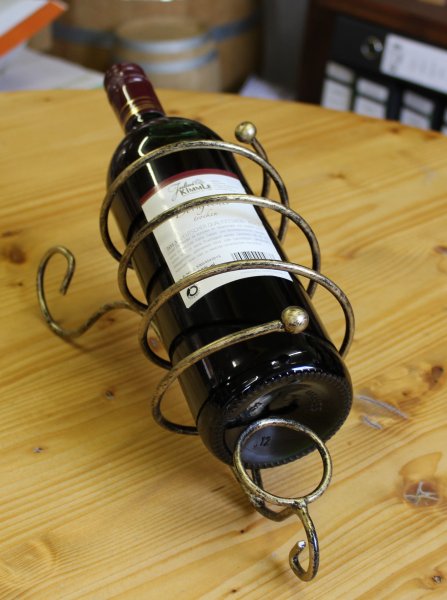 1-er Schmiedetraum-1111 Weinregal für 1 Flaschen aus massivem Schmiedeeisen