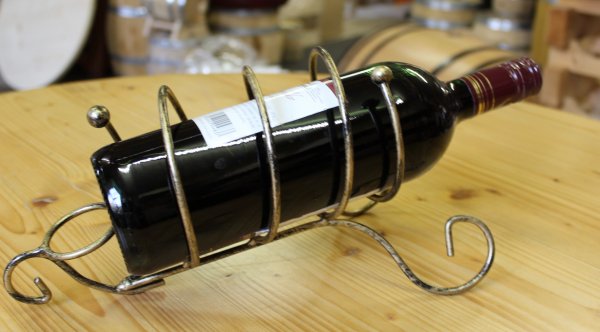 1-er Schmiedetraum-1111 Weinregal für 1 Flaschen aus massivem Schmiedeeisen