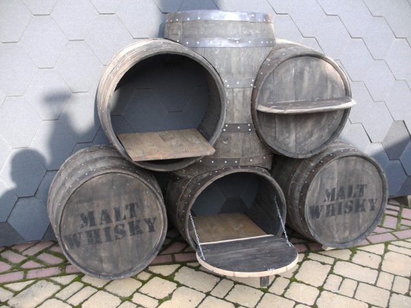 190L BOURBON Whiskyfass Tisch-Bar - Kombination Höhe ca. 140cm Breite ca. 195cm Eichenfassbar