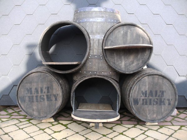 190L BOURBON Whiskyfass Tisch-Bar - Kombination Höhe ca. 140cm Breite ca. 195cm Eichenfassbar