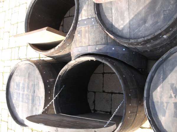 190L BOURBON Whiskyfass Tisch-Bar - Kombination Höhe ca. 140cm Breite ca. 195cm Eichenfassbar