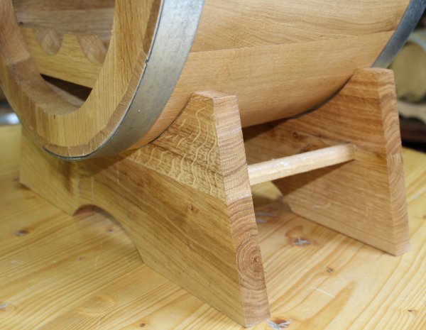 Weinregal OVALFASS für 8 Flaschen aus massivem Eichenholz