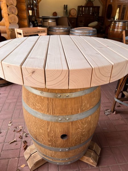 TP100 - ALPEN ALM Tischplatte aus massivem Fichtenholz mit D. 100cm und 10cm Stärke