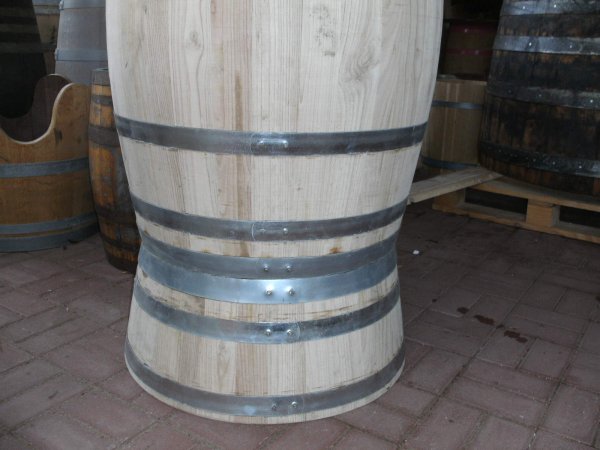 80 Liter neues Kastanienholzfass Fassabschnitt mit Extraring D.66cm, Höhe 29cm Blumenkübel Pflanzkübel Miniteich