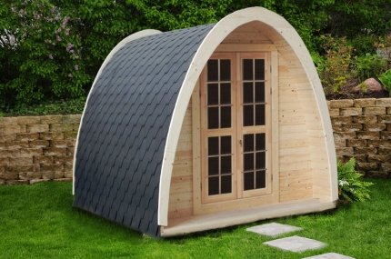 4.8 m x 2.4m Camping Pod Isoliert mit zwei Zmmer + Terasse Gartenhaus Schlafhaus Partyhaus Blockhaus