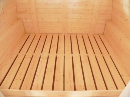 4.8 m x 2.4m Camping Pod Isoliert mit zwei Zmmer + Terasse Gartenhaus Schlafhaus Partyhaus Blockhaus