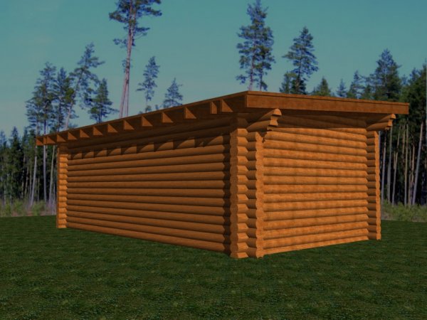 Pferdestall 7x4m einseitig offen aus massiven 20cm Runbbohlen Pferdebox Pferdeuntersand Unterstand Carport Garage