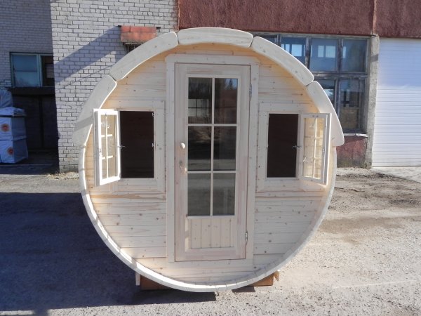 SFF22442 Ø 2,2 m, L 4,4 m, Garten / Camping Maxi-Schlaffass, Fichte ohne Terrasse für 2+2 Personen