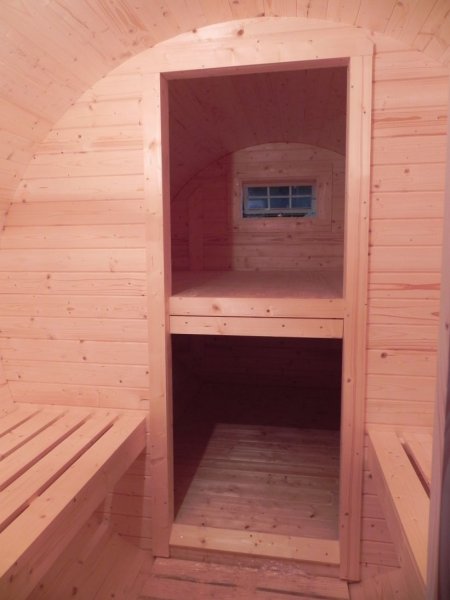 SFF22442 Ø 2,2 m, L 4,4 m, Garten / Camping Maxi-Schlaffass, Fichte ohne Terrasse für 2+2 Personen