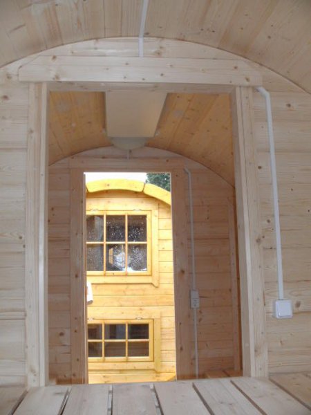 SFF22442 Ø 2,2 m, L 4,4 m, Garten / Camping Maxi-Schlaffass, Fichte ohne Terrasse für 2+2 Personen