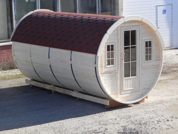 SFF22442 Ø 2,2 m, L 4,4 m, Garten / Camping Maxi-Schlaffass, Fichte ohne Terrasse für 2+2 Personen