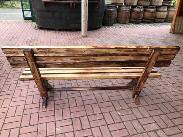 2 x 2m FACHWERK - Sitzbank mit Rückenlehne FWSB+RL-2M aus massiven ALT- & Neu-HOLZ FICHTE mit 2m Länge und 100cm Breite Höhe 77cm