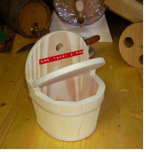 0,5 Liter Sauna-Salzfass, Holzeimer aus Fichtenholz