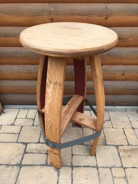 225L Fasstisch-Rustica & 4 Fass-Barhocker-BARDOLINO T-Platte D.80cm, H.110cm