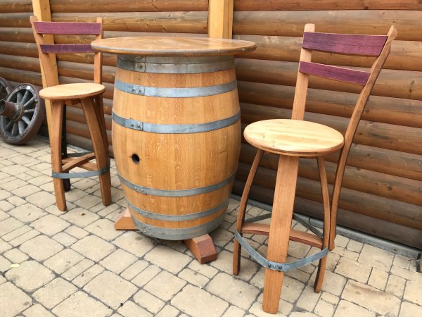 Fass Barhocker BARDOLINO-RLFD Fassbarhocker Stehtischhocker Sitzhocker Stuhl Holzstuhl Holzhocker Sitz Hocker