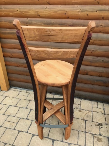 Fass Barhocker BARDOLINO-RLFD Fassbarhocker Stehtischhocker Sitzhocker Stuhl Holzstuhl Holzhocker Sitz Hocker