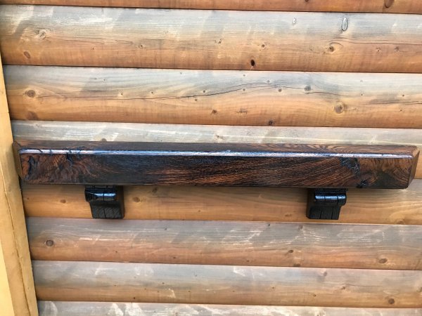 Kaminboard massiv mit Länge 1m Fensterbank Zierboard Holzbalke