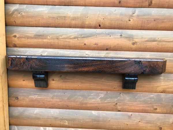 Kaminboard massiv mit Länge 1m Fensterbank Zierboard Holzbalke