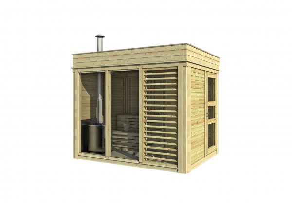 Gartensauna Sauna Cube 3 x 2 m (Breite x Tiefe) aus Fichtenholz Garten cube Kube Gartenhaus Holzhaus Holz Pavillon Pavillon Garten Pavillon