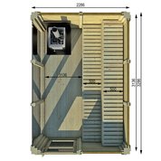 Gartensauna Sauna Cube 3 x 2 m (Breite x Tiefe) aus Fichtenholz Garten cube Kube Gartenhaus Holzhaus Holz Pavillon Pavillon Garten Pavillon