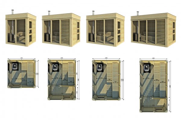 Gartensauna Sauna Cube 4 x 2 m (Breite x Tiefe) mit 2x1m Vorraum aus Fichtenholz Garten cube Kube Gartenhaus Holzhaus Holz Pavillon Pavillon Garten Pavillon