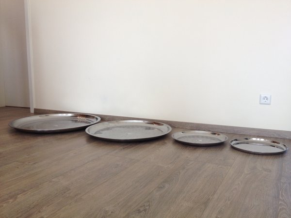 Blumenkübel - UNTERSETZER aus Edelstahl - KONFIGURATOR für Kübel mit Durchmesser-Unten bis 60cm