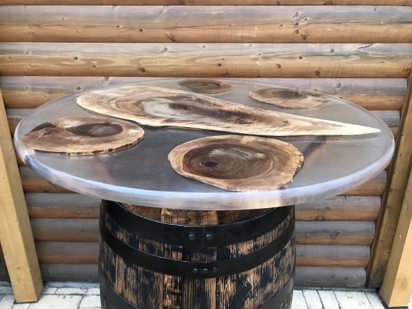 Tischplatte EH DELUXE mit 100cm Durchmesser und 3cm Stärke satieniert