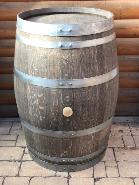 500 Liter Weinfass Regentonne aus gebrauchtem Eichenfass inkl. Deckel Holzfass Fass Regenfass Wasserfass