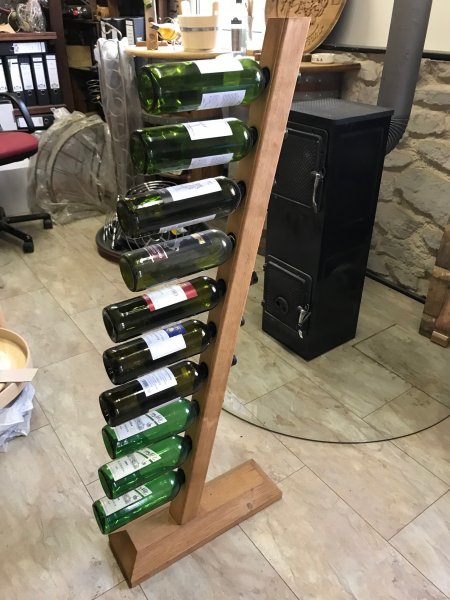 10-er Stock, originales Weinregal aus Fichten- und Eichenholz für 10 Flaschen
