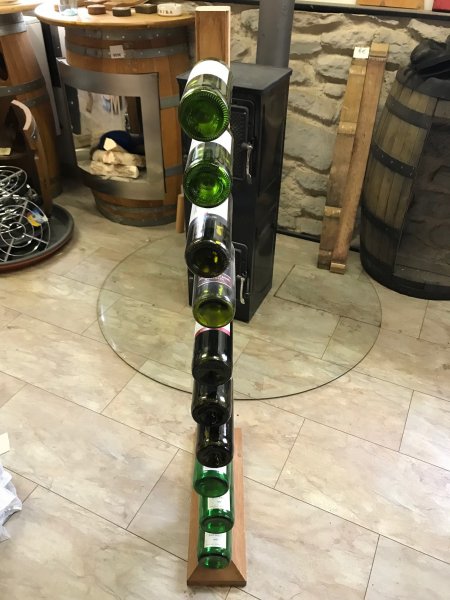 10-er Stock, originales Weinregal aus Fichten- und Eichenholz für 10 Flaschen