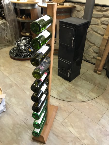 10-er Stock, originales Weinregal aus Fichten- und Eichenholz für 10 Flaschen