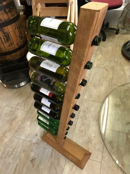 10-er Stock, originales Weinregal aus Fichten- und Eichenholz für 10 Flaschen