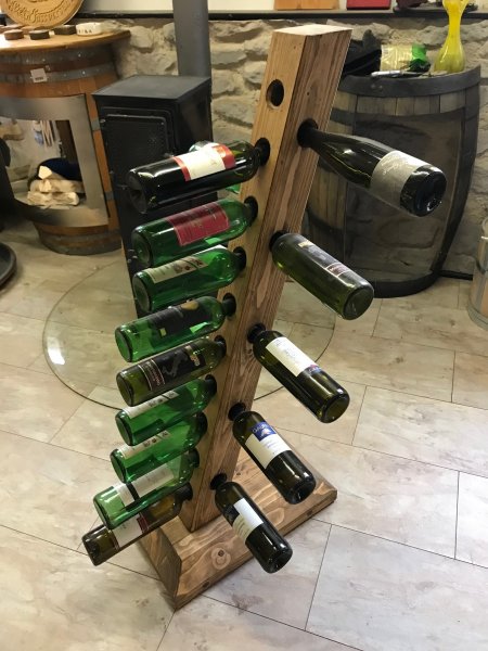 20-er Stock, originales Weinregal aus massivem Fichtenholz für 20 Flaschen