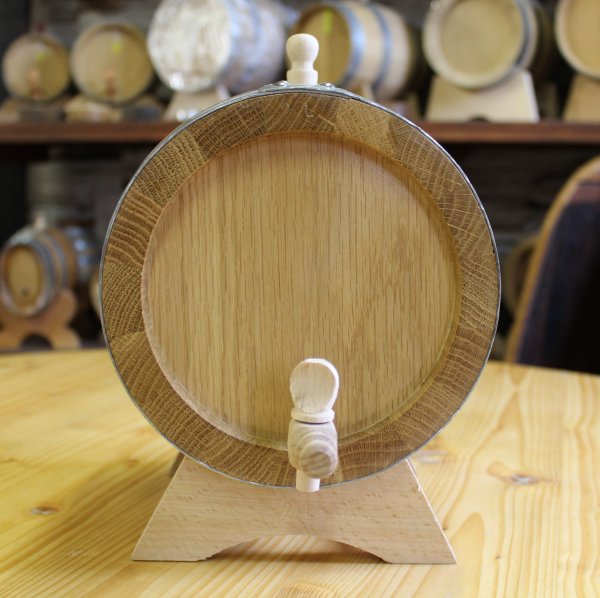 2 Liter Eichenfass innen gewachst und fast nicht geschmackgebend Böttcherware Schnapsfass Weinfass Whyskifass Holzfass