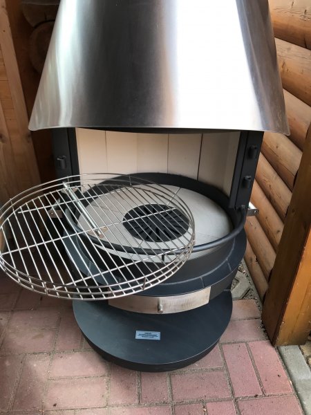 TOP runder Edelstahl Garten Außen Grill - reduzierter Ausstellungsstück Kohlegrill BARBECUE BBQ Holzgrill