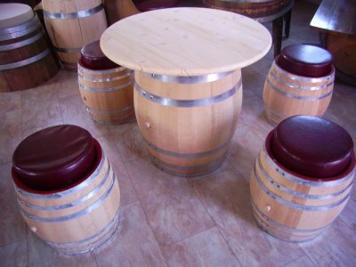 Fassbursche-Sitzhocker mit oder ohne Ledersitzkissen