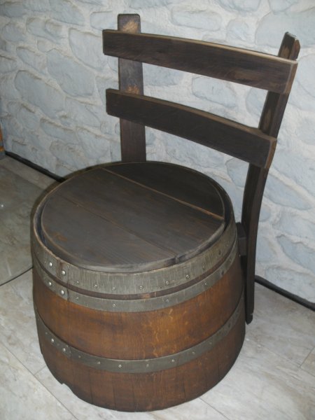 Fassprinzen mit Lehne Sitzhocker Fasssthul Fasssitz