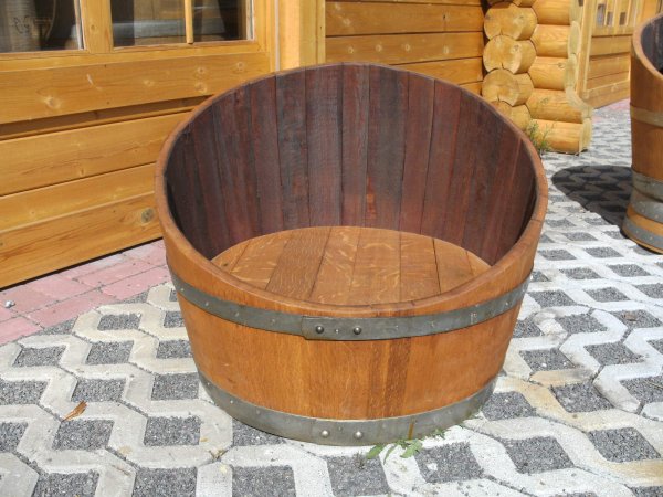 FASSSCHALE Fasssessel fertig aufgearbeitet Fass - Stuhl Fassstiz Faßhocker Hocker aus gebrauchtem Eichenfass Weinfass