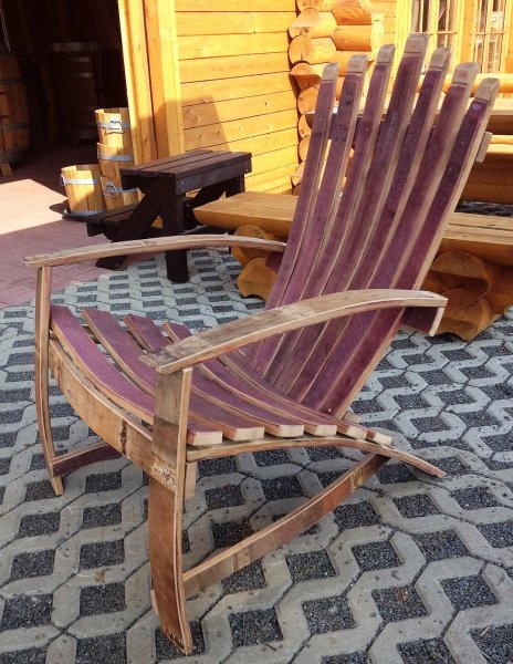 Fassdaubensessel-Relax mit Handlehnen fertig aufgearbeitet Fass - Stuhl Eichenfass Fasssesel Fassstiz