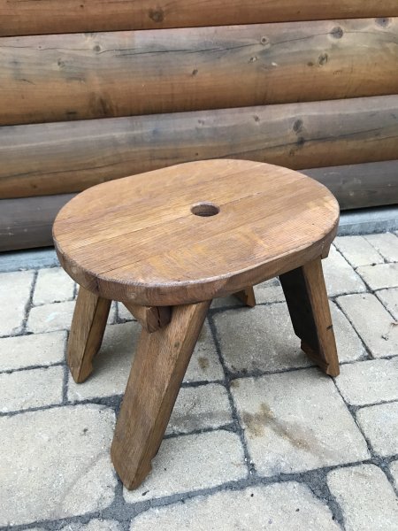Sitzhocker - Vesko Höhe 25cm, Sitzfläche oval 35x25cm aus massivem Eichenfass - Fassdauben - und Fassboden - Holz