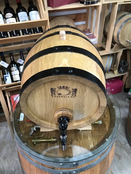 10 Liter Bag in Box - Fass mit Logo auch für 3-, 5-L bibs, Eichenfass, Weinfass Brandfass Schnapsfass Whiskyfass