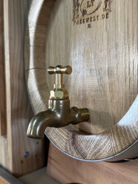 Messingauslaufhahn-MHK-l für Holzfass mit 12mm Hahnloch