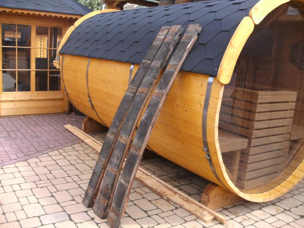 127x12-16cm FASSDAUBE extra breit aus 1000L ovalem EICHENHOLZFASS WEINFASS HOLZFASS