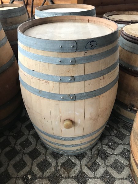 300 Liter helles rundes gebrauchtes Barrique Eichenfass Weinfass Wasserfass Fasstonne Regentonne