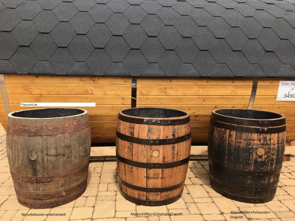 170 Liter Regentonne Blumenkübel Miniteich aus Whiskyfass Eichenfass Fassregentonne Holzfass